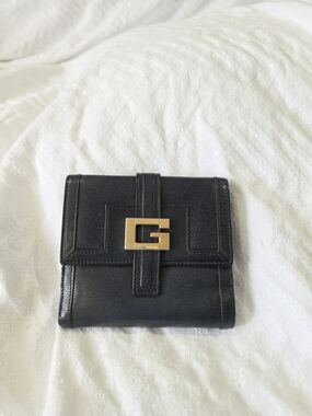 Gucci Black Leather Wallet with Gold G Buckle